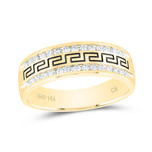 Load image into Gallery viewer, 14K Yellow Gold Round Diamond Men's Wedding Grecco Band Ring 1/2 Cttw - Splendid Jewellery