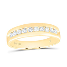 Load image into Gallery viewer, 14K Yellow Gold Round Diamond Men's Wedding Machine Set Band Ring 1/2 Cttw - Splendid Jewellery