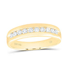 14K Yellow Gold Round Diamond Men's Wedding Machine Set Band Ring 1/2 Cttw - Splendid Jewellery