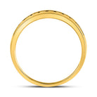 14K Yellow Gold Round Diamond Men's Wedding Machine Set Band Ring 1/2 Cttw - Splendid Jewellery