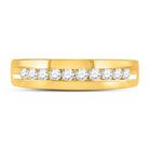 14K Yellow Gold Round Diamond Men's Wedding Machine Set Band Ring 1/2 Cttw - Splendid Jewellery