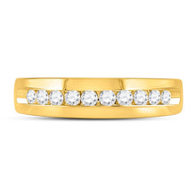 Load image into Gallery viewer, 14K Yellow Gold Round Diamond Men's Wedding Machine Set Band Ring 1/2 Cttw - Splendid Jewellery
