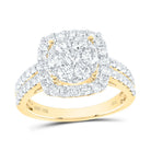 14K Yellow Gold Round Diamond Nke Ring 1 1/2 Cttw - Splendid Jewellery