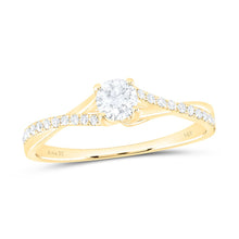 Load image into Gallery viewer, 14K Yellow Gold Round Diamond No Halo Engagement Ring Cert 3/8 Cttw - Splendid Jewellery