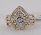 14K Yellow Gold Round Diamond Ring 1 1/2 Cttw - Splendid Jewellery