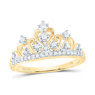 14K Yellow Gold Round Diamond Ring 1/5 Cttw - Splendid Jewellery