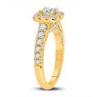 14K Yellow Gold Round Diamond Single Halo Engagement Ring 1 1/2 Cttw - Splendid Jewellery