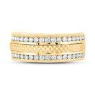 14K Yellow Gold Round Diamond Single Row Men's Band 3/4 Cttw - Splendid Jewellery
