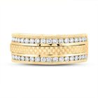 14K Yellow Gold Round Diamond Single Row Men's Band 3/4 Cttw - Splendid Jewellery