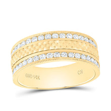 Load image into Gallery viewer, 14K Yellow Gold Round Diamond Single Row Men's Band 3/4 Cttw - Splendid Jewellery