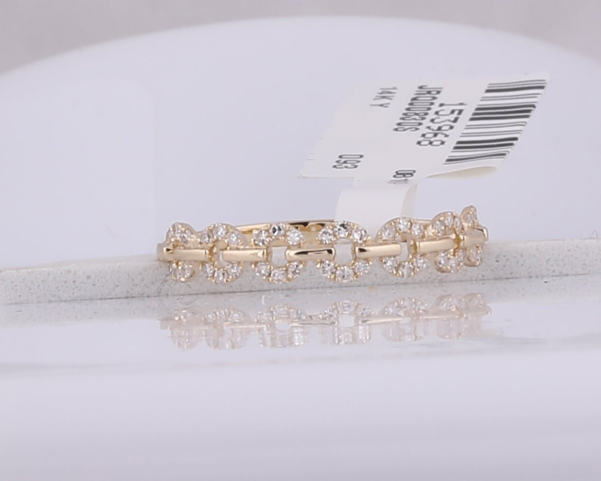 14K Yellow Gold Round Diamond Stackable Band 1/6 Cttw - Splendid Jewellery
