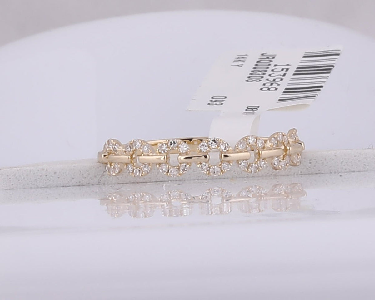 14K Yellow Gold Round Diamond Stackable Band 1/6 Cttw - Splendid Jewellery