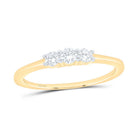 14K Yellow Gold Round Diamond Women's 3 Stone Bridal Wedding Engagement Ring 1/4 Cttw - Splendid Jewellery