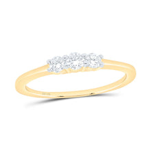 Load image into Gallery viewer, 14K Yellow Gold Round Diamond Women's 3 Stone Bridal Wedding Engagement Ring 1/4 Cttw - Splendid Jewellery