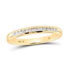 14K Yellow Gold Round Diamond Women's Band 1/6 Cttw - Splendid Jewellery
