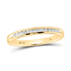 14K Yellow Gold Round Diamond Women's Band 1/6 Cttw - Splendid Jewellery