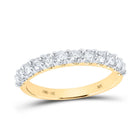 14K Yellow Gold Round Diamond Women's Band 3/4 Cttw - Splendid Jewellery