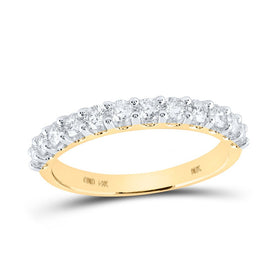 14K Yellow Gold Round Diamond Women's Band 3/4 Cttw - Splendid Jewellery