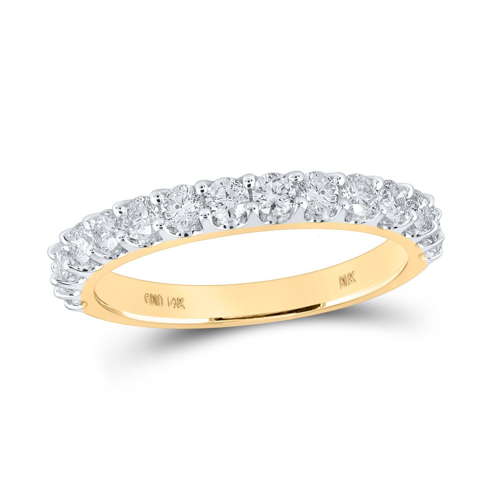 14K Yellow Gold Round Diamond Women's Band 7/8 Cttw - Splendid Jewellery
