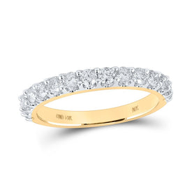 14K Yellow Gold Round Diamond Women's Band 7/8 Cttw - Splendid Jewellery