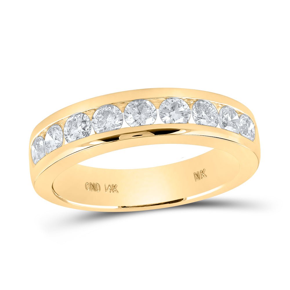 14K Yellow Gold Round Diamond Women's Band 7/8 Cttw - Splendid Jewellery