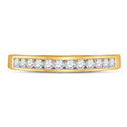 14K Yellow Gold Round Diamond Women's Channel Set Single Row Wedding Band 1/4 Cttw - Splendid Jewellery