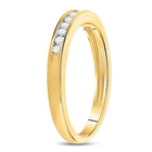 14K Yellow Gold Round Diamond Women's Channel Set Wedding Band 1/6 Cttw - Splendid Jewellery