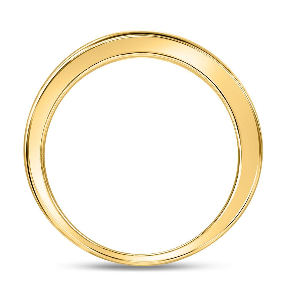 14K Yellow Gold Round Diamond Women's Channel Set Wedding Band 1/6 Cttw - Splendid Jewellery