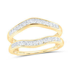 14K Yellow Gold Round Diamond Women's Channel Set Wrap Ring Guard Enhancer 1/2 Cttw - Splendid Jewellery