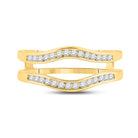 14K Yellow Gold Round Diamond Women's Channel Set Wrap Ring Guard Enhancer 1/4 Cttw - Splendid Jewellery