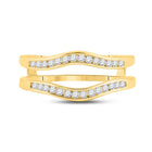 14K Yellow Gold Round Diamond Women's Channel Set Wrap Ring Guard Enhancer 1/4 Cttw - Splendid Jewellery
