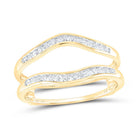 14K Yellow Gold Round Diamond Women's Channel Set Wrap Ring Guard Enhancer 1/4 Cttw - Splendid Jewellery