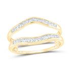 14K Yellow Gold Round Diamond Women's Channel Set Wrap Ring Guard Enhancer 1/4 Cttw - Splendid Jewellery