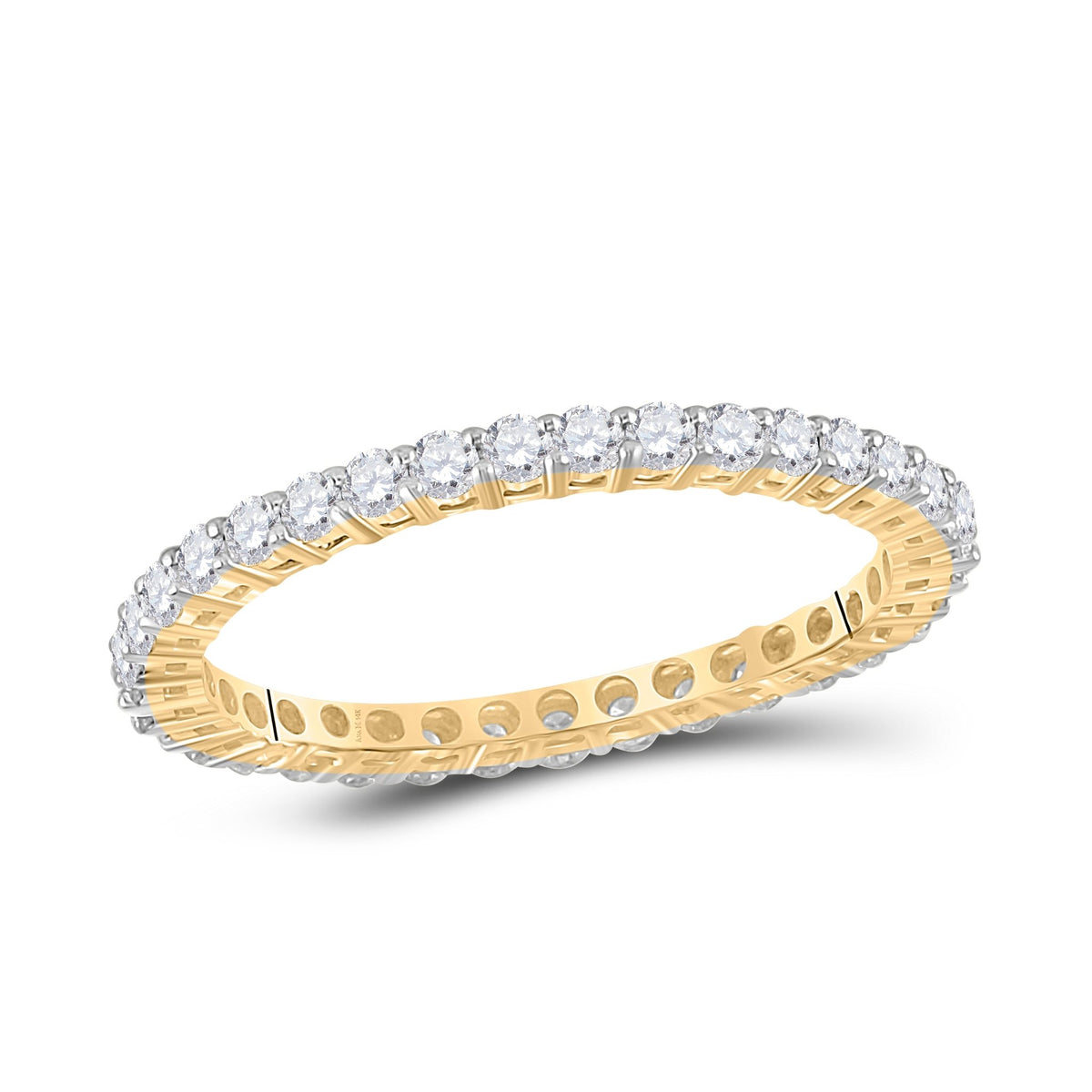 14K Yellow Gold Round Diamond Women's Classic Eternity Ring 8 3/4 Cttw - Splendid Jewellery