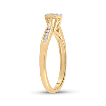 Load image into Gallery viewer, 14K Yellow Gold Round Diamond Women's Cluster Bridal Wedding Engagement Ring 1/4 Cttw - Splendid Jewellery