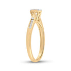 14K Yellow Gold Round Diamond Women's Cluster Bridal Wedding Engagement Ring 1/4 Cttw - Splendid Jewellery