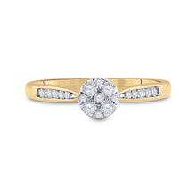 Load image into Gallery viewer, 14K Yellow Gold Round Diamond Women's Cluster Bridal Wedding Engagement Ring 1/4 Cttw - Splendid Jewellery