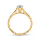 14K Yellow Gold Round Diamond Women's Cluster Bridal Wedding Engagement Ring 1/4 Cttw - Splendid Jewellery