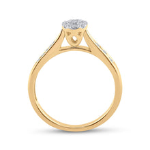 Load image into Gallery viewer, 14K Yellow Gold Round Diamond Women's Cluster Bridal Wedding Engagement Ring 1/4 Cttw - Splendid Jewellery