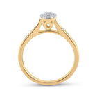 14K Yellow Gold Round Diamond Women's Cluster Bridal Wedding Engagement Ring 1/4 Cttw - Splendid Jewellery