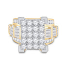 14K Yellow Gold Round Diamond Women's Cluster Bridal Wedding Engagement Ring 4 Cttw - Splendid Jewellery