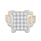 14K Yellow Gold Round Diamond Women's Cluster Bridal Wedding Engagement Ring 4 Cttw - Splendid Jewellery