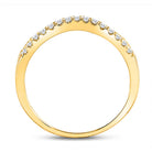 14K Yellow Gold Round Diamond Women's Contour Enhancer Wedding Band 1/4 Cttw - Splendid Jewellery
