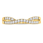 14K Yellow Gold Round Diamond Women's Contour Enhancer Wedding Band 1/4 Cttw - Splendid Jewellery