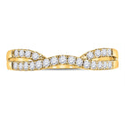 14K Yellow Gold Round Diamond Women's Contour Enhancer Wedding Band 1/4 Cttw - Splendid Jewellery