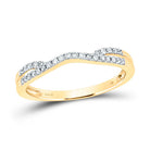 14K Yellow Gold Round Diamond Women's Contour Enhancer Wedding Band Ring 1/6 Cttw - Splendid Jewellery