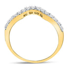 14K Yellow Gold Round Diamond Women's Curved Wedding Enhancer Band Ring 1/4 Cttw - Splendid Jewellery