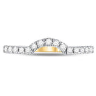 14K Yellow Gold Round Diamond Women's Curved Wedding Enhancer Band Ring 1/4 Cttw - Splendid Jewellery