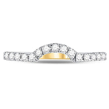 Load image into Gallery viewer, 14K Yellow Gold Round Diamond Women's Curved Wedding Enhancer Band Ring 1/4 Cttw - Splendid Jewellery