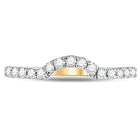 14K Yellow Gold Round Diamond Women's Curved Wedding Enhancer Band Ring 1/4 Cttw - Splendid Jewellery